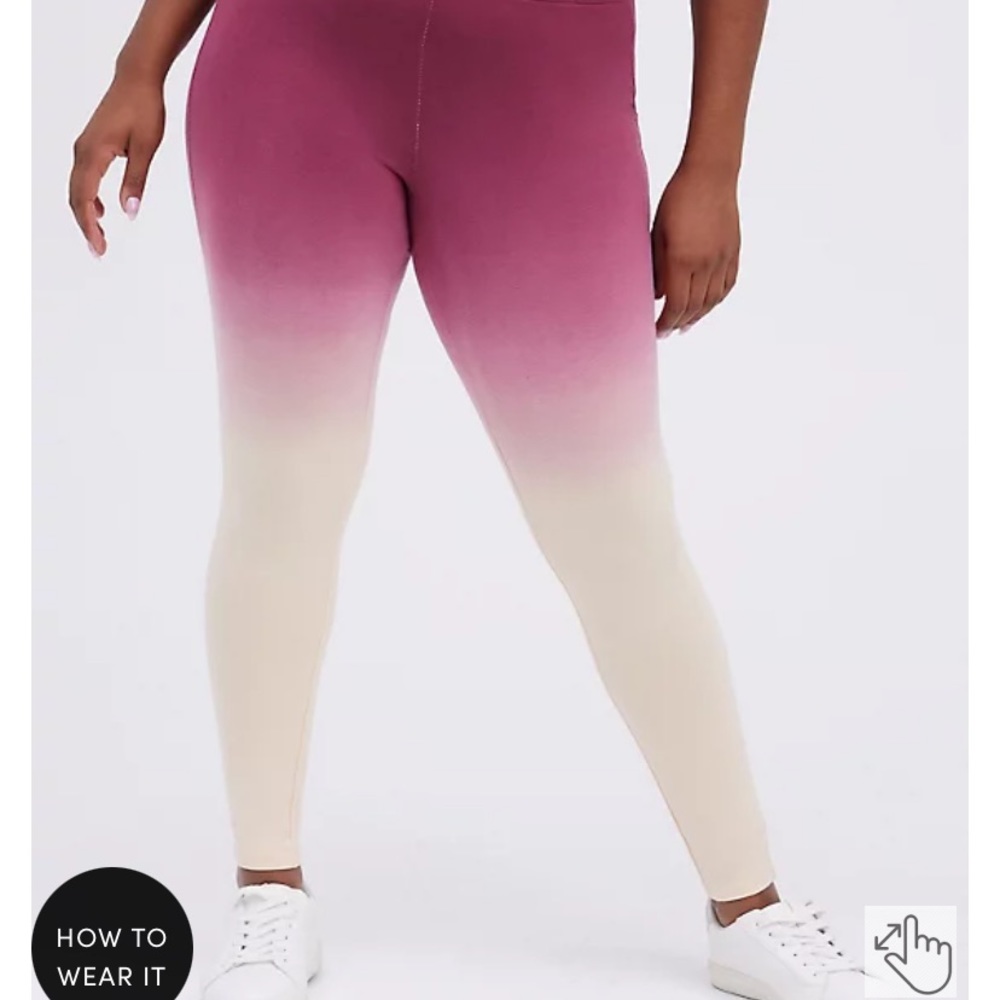 Torrid dip dye red and tan leggings size 3X - Picture 3 of 5